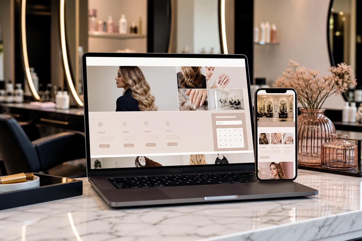 Ejemplo de landing page para salón de belleza