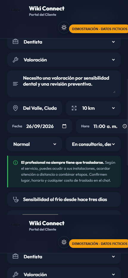 Formulario de valoración dental