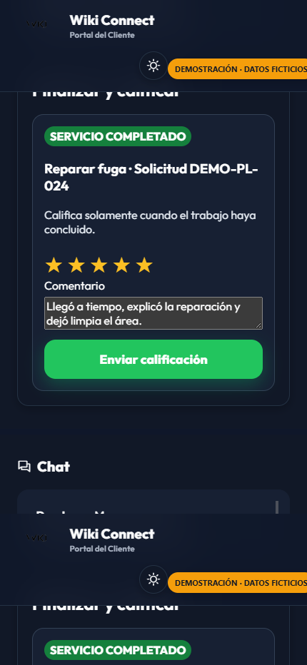 Calificación del servicio