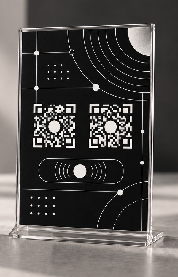 Mockup conceptual de QR Negocios edición negra