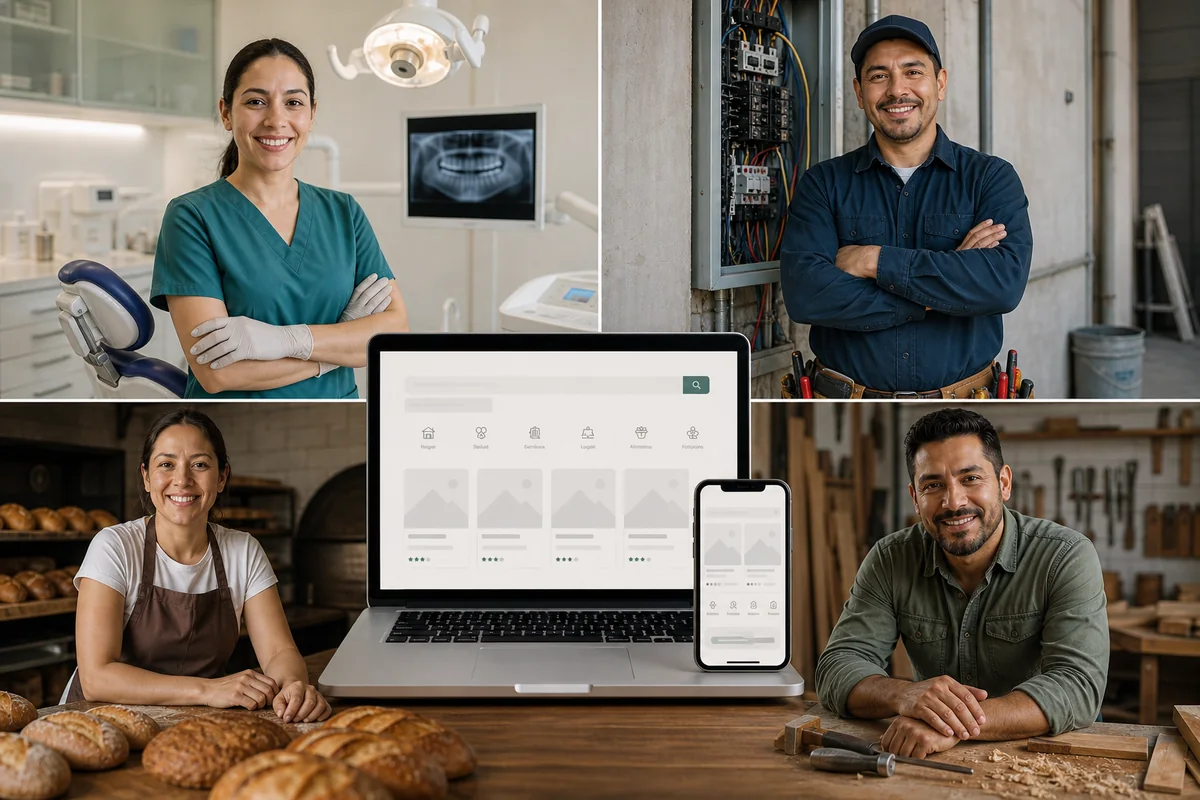 Representación visual de profesionales y técnicos de distintas especialidades